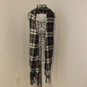 Plaid Navy J Crew Scarf